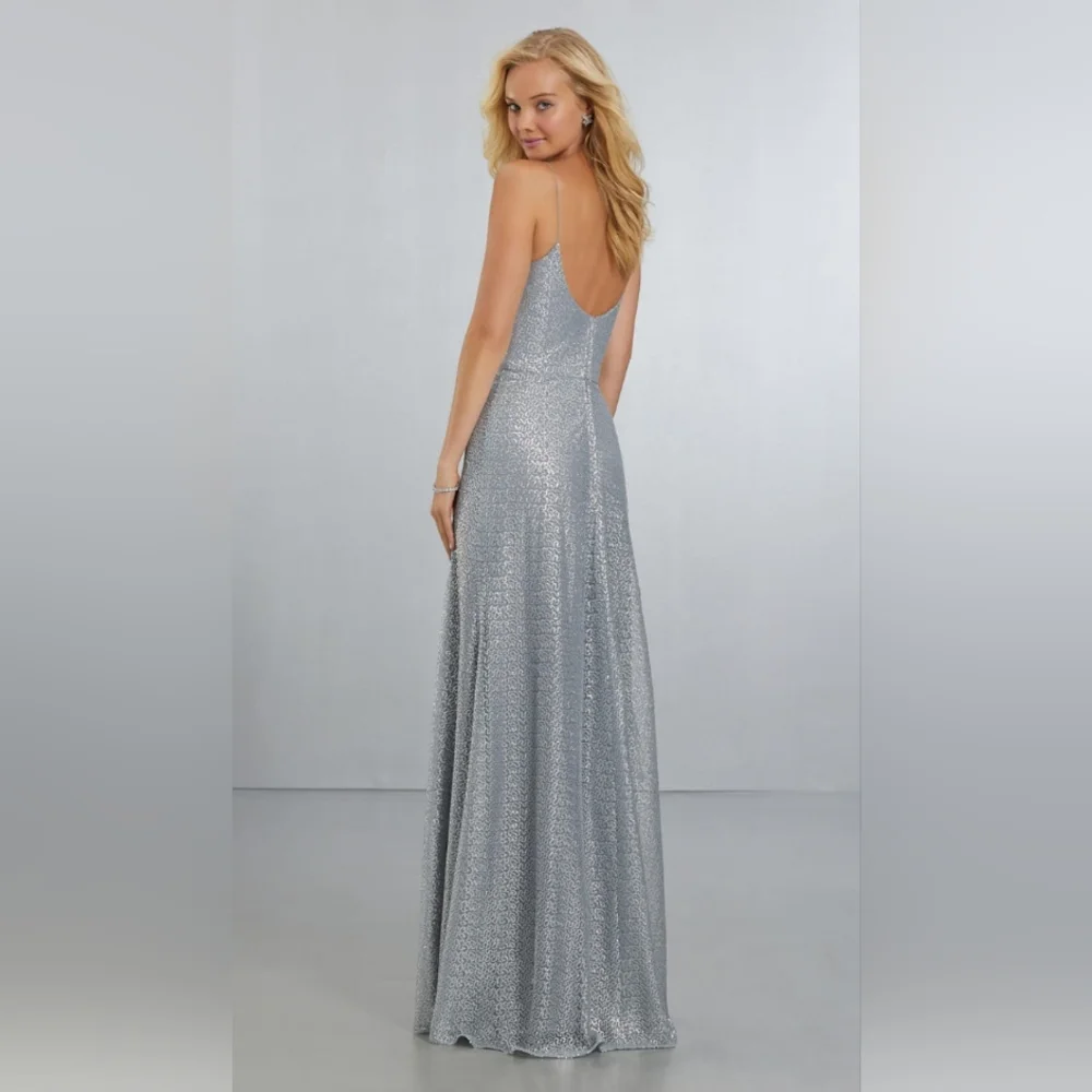 NWT Morilee Madeline Gardner Silver Sequin Gown Size 10 - Picture 2 of 16